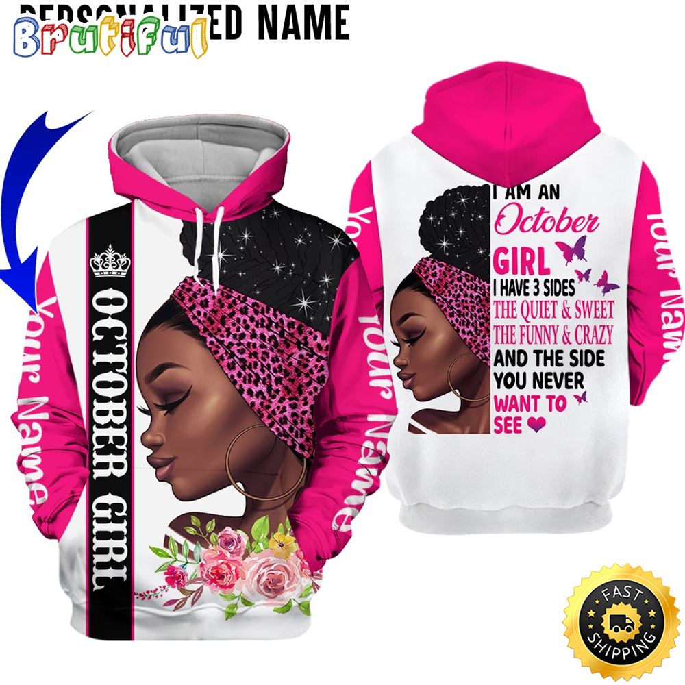 Personalized Pink October Girl The Funny And Crazy All Over Print 3D Hoodie Gift For Women 1 rj0m0i