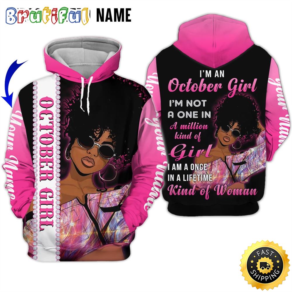 Personalized Pink October Girl Unique Women All Over Print 3D Hoodie Gift For Women 1 mxw0ew