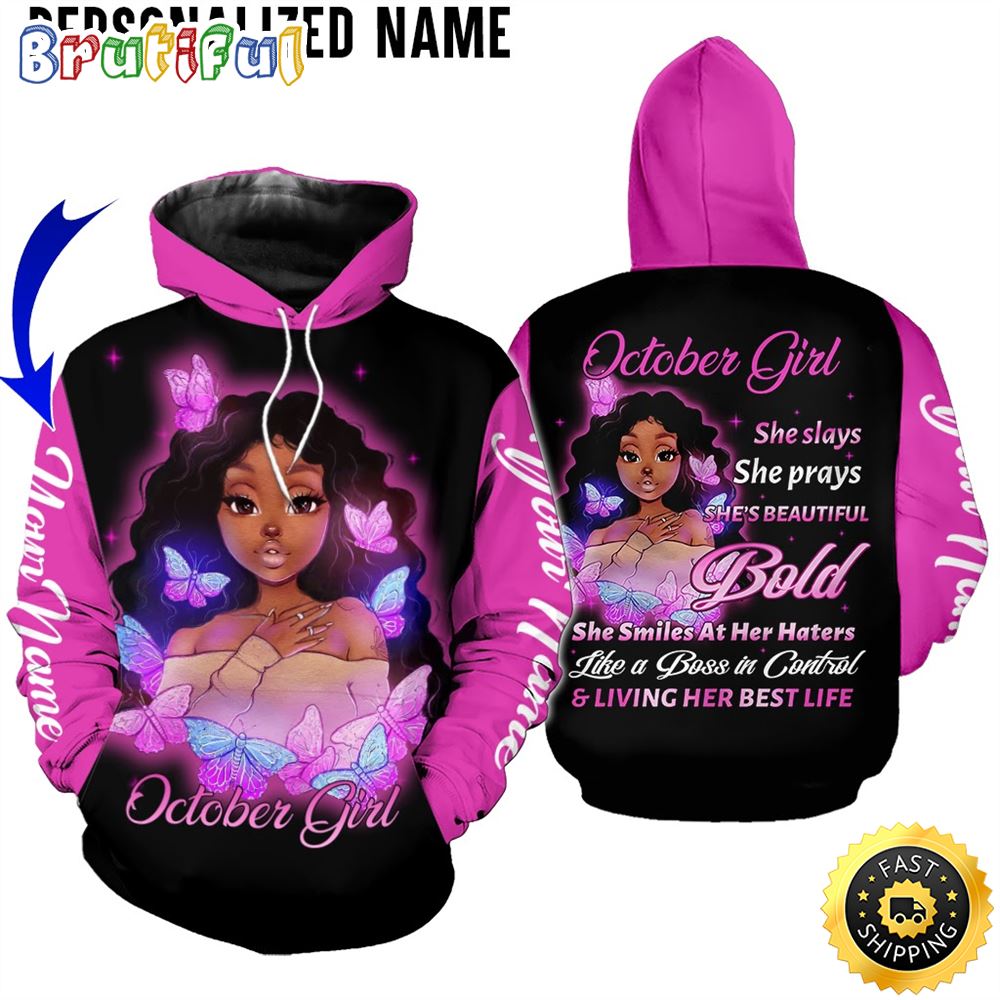 Personalized Pink October Girl You Are Beautiful All Over Print 3D Hoodie Gift For Women 1 qimkfc