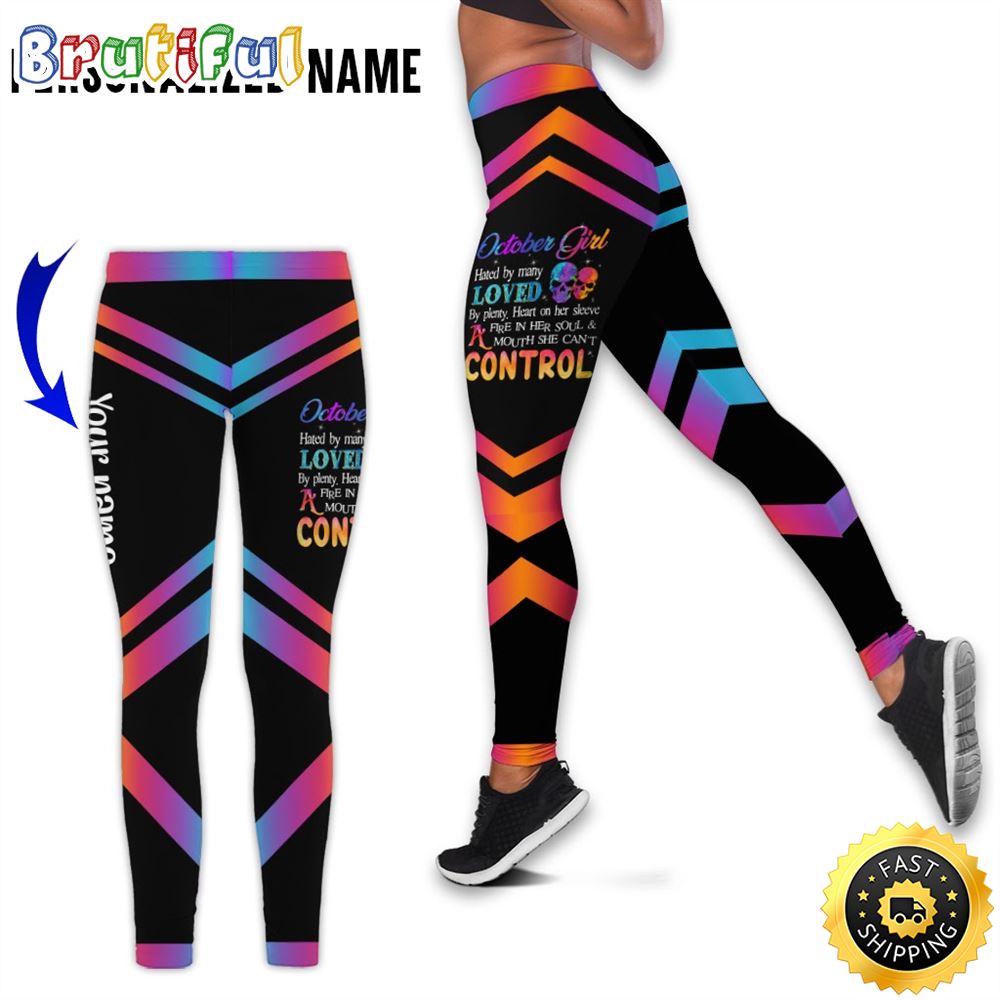 Personalized Pink October SKull Girl All Over Print 3D Legging A Mouth She Can t Control Gift For Women 1 bzpqbg