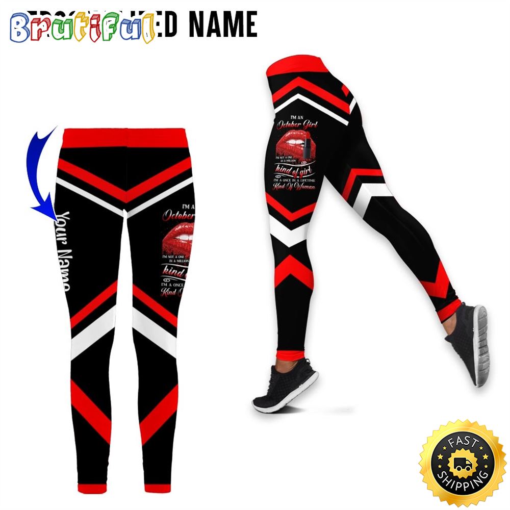 Personalized Red October Girl All Over Print 3D Legging Caring Women Gift For Women 1 l2u7xl