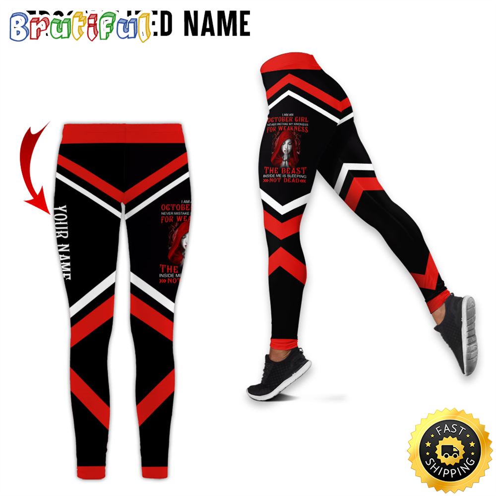 Personalized Red October Girl All Over Print 3D Legging The Dark Side of Me Gift For Women 1 bywmu5