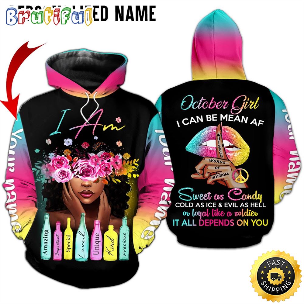 Personalized Red October Girl Evil As Hell All Over Print 3D Hoodie Gift For Women 1 dwikmk
