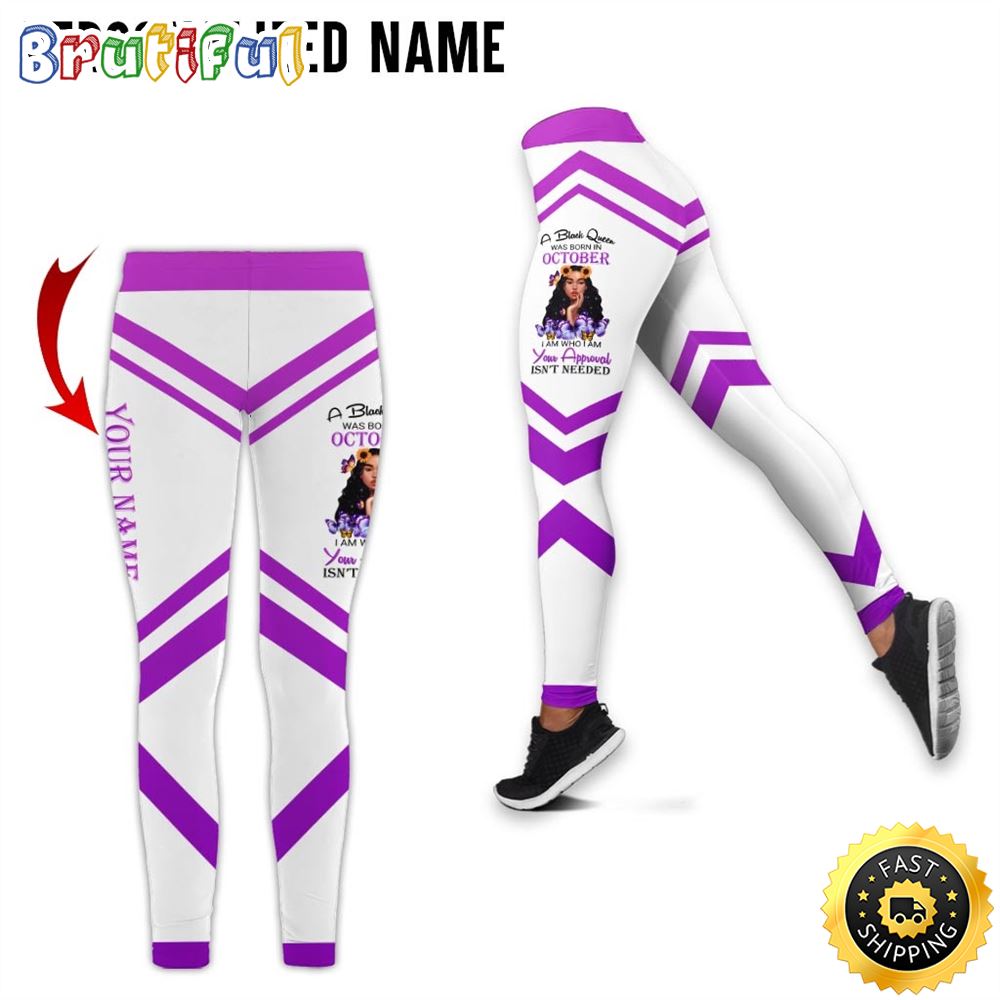 Personalized Violet October Girl All Over Print 3D Legging Black Queen Gift For Women 1 qpjlrm