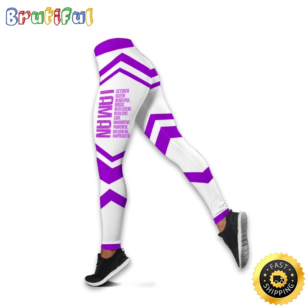 Personalized Violet October Girl All Over Print 3D Legging I Am An Powerful Gift For Women 1 v4qj19