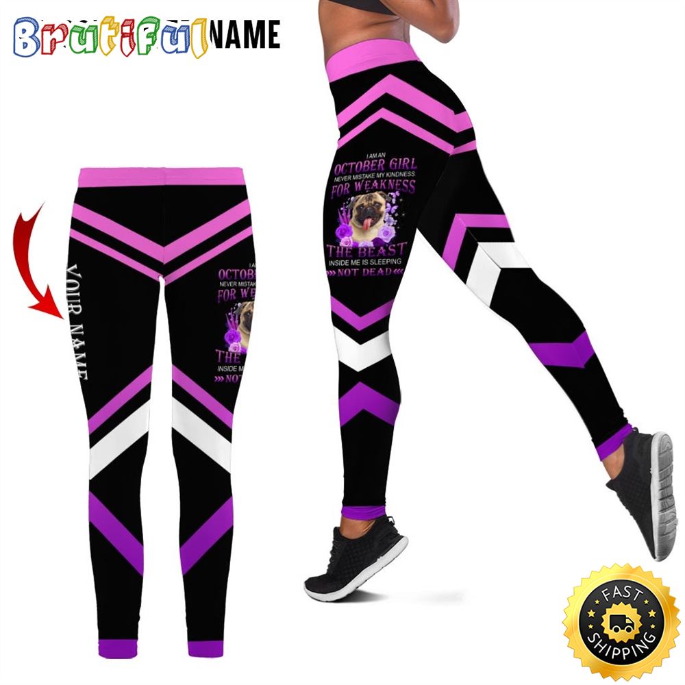 Personalized Violet October Girl All Over Print 3D Legging Lovely French Dog Gift For Women 1 peyu7s