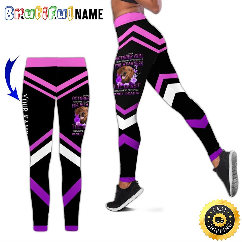 Personalized Violet October Girl All Over Print 3D Legging My Dog Funny Gift For Women 1 xbycb0