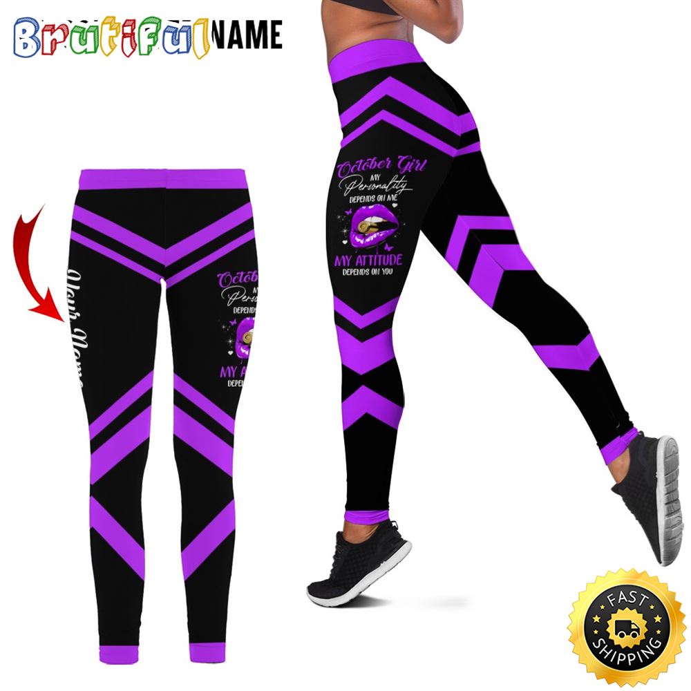 Personalized Violet October Girl All Over Print 3D Legging My Lips Are My Love Gift For Women 1 np0k5l