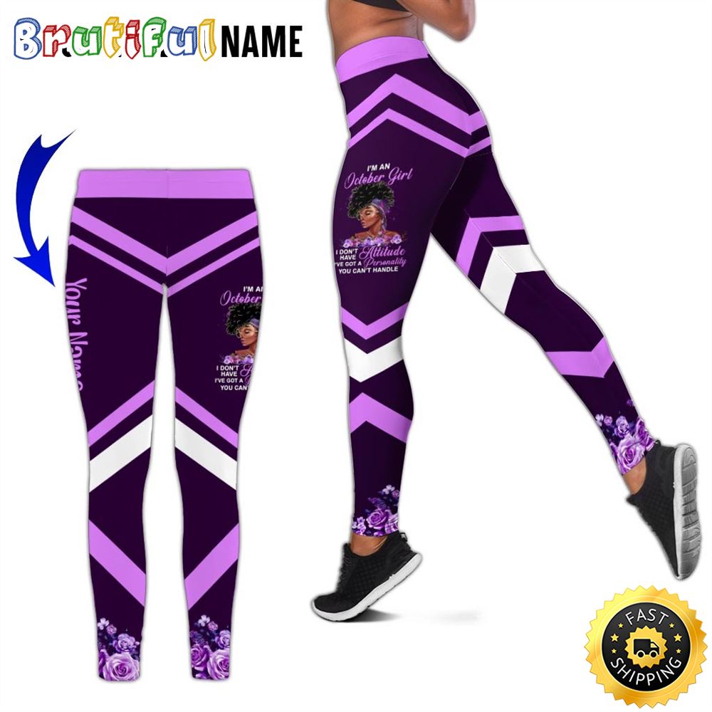 Personalized Violet October Girl All Over Print 3D Legging Personality Handle Gift For Women 1 v7gjjx
