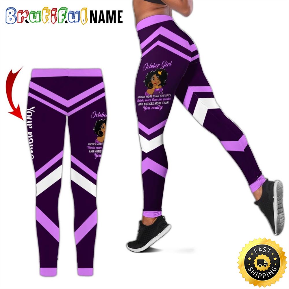 Personalized Violet October Girl All Over Print 3D Legging She Says You Realize Gift For Women 1 lbyawn