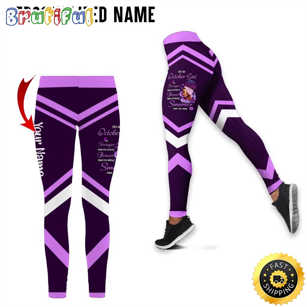 Personalized Violet October Girl All Over Print 3D Legging Smarter Than You Think Gift For Women 1 qdpkbk