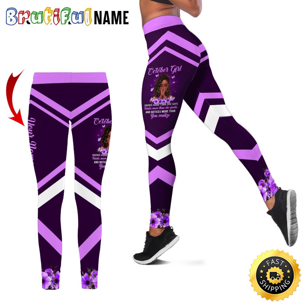 Personalized Violet October Girl All Over Print 3D Legging You Realize Gift For Women 1 a5gpfc