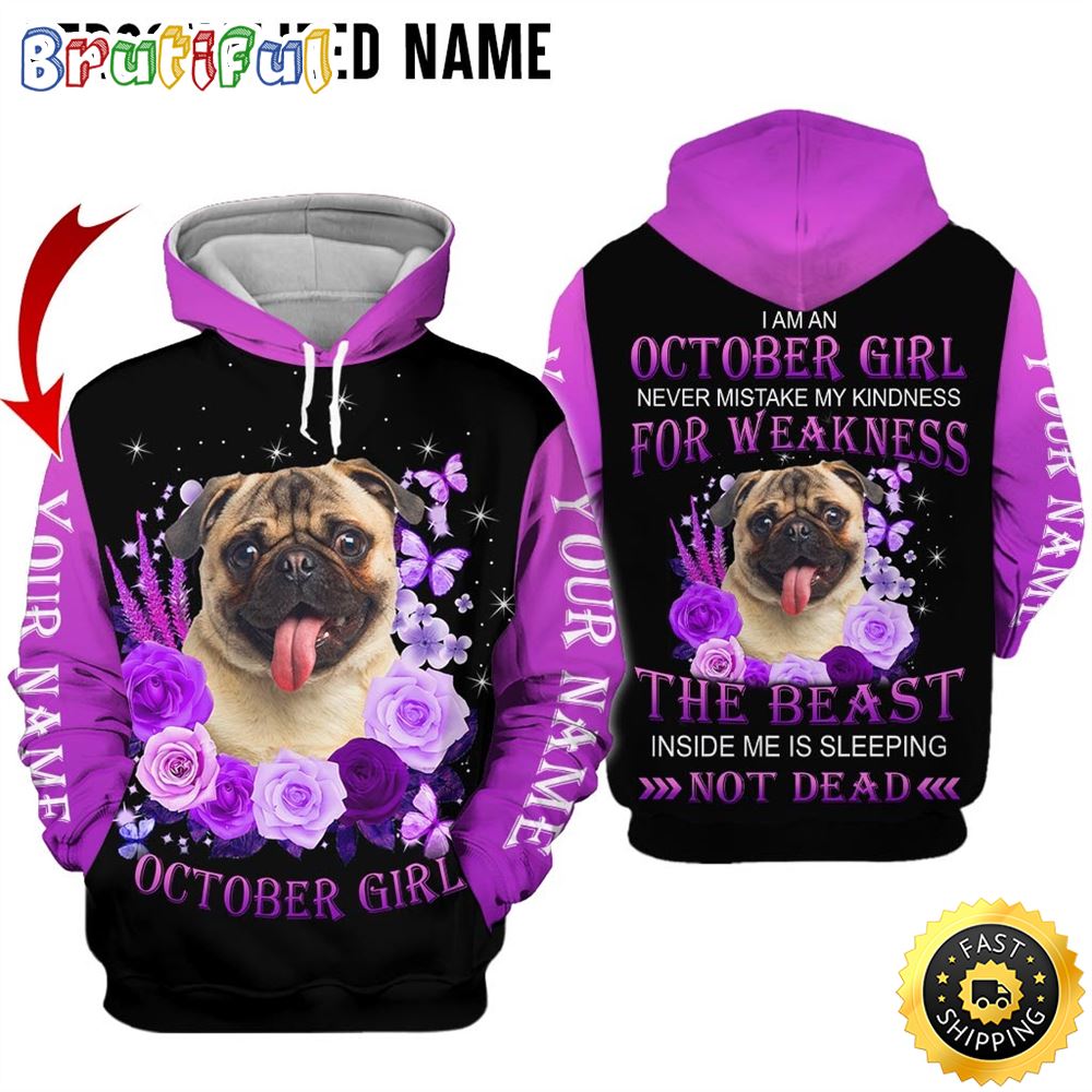 Personalized Violet October Girl Lovely French Dog All Over Print 3D Hoodie Gift For Women 1 idxkqg