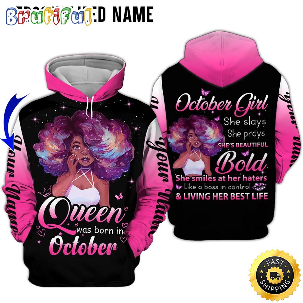 Personalized Violet October Girl She Slays She Prays All Over Print 3D Hoodie Gift For Women 1 rq8pfz