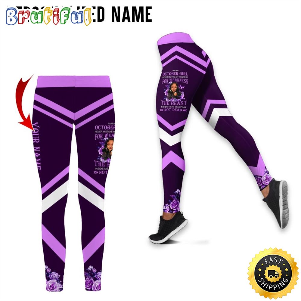 Personalized Violet October Girl The Queen All Over Print 3D Legging Is Sleeping Gift For Women 1 h3qlhj