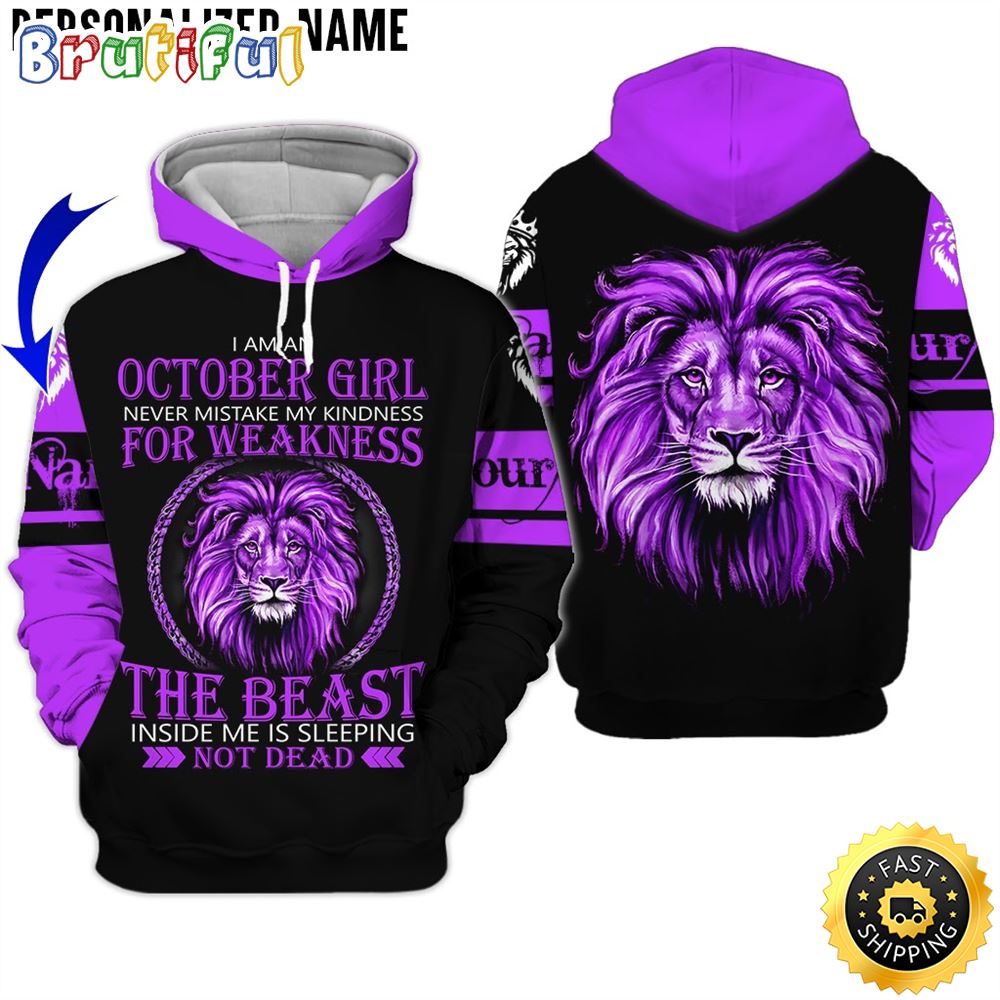 Personalized Violet October Lion Girl The Beast Not Dead 3D Hoodie Gift For Women 1 cowhbl