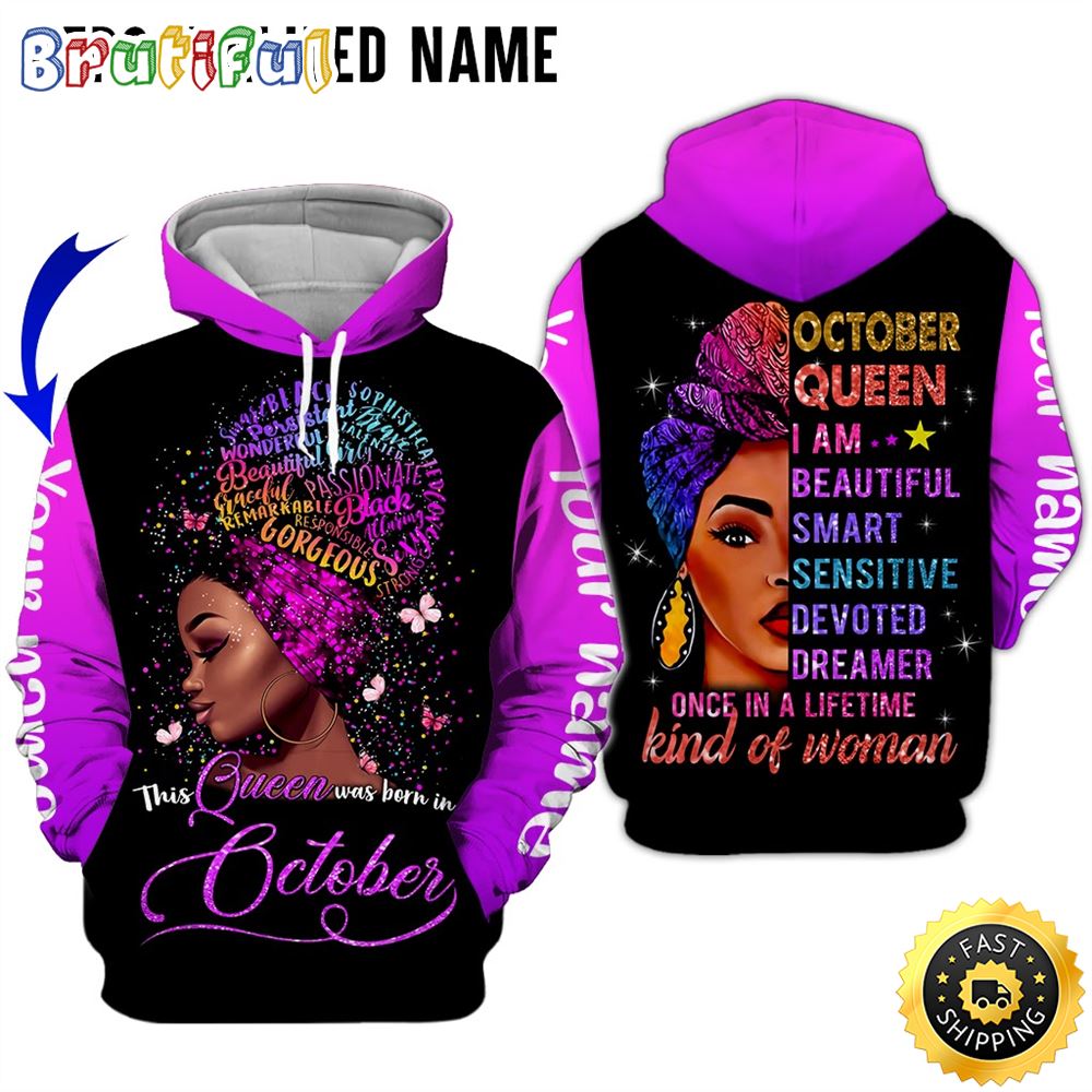Personalized Violet October Queen Once In A LifeTime 3D Hoodie Gift For Man 1 mdjbtm
