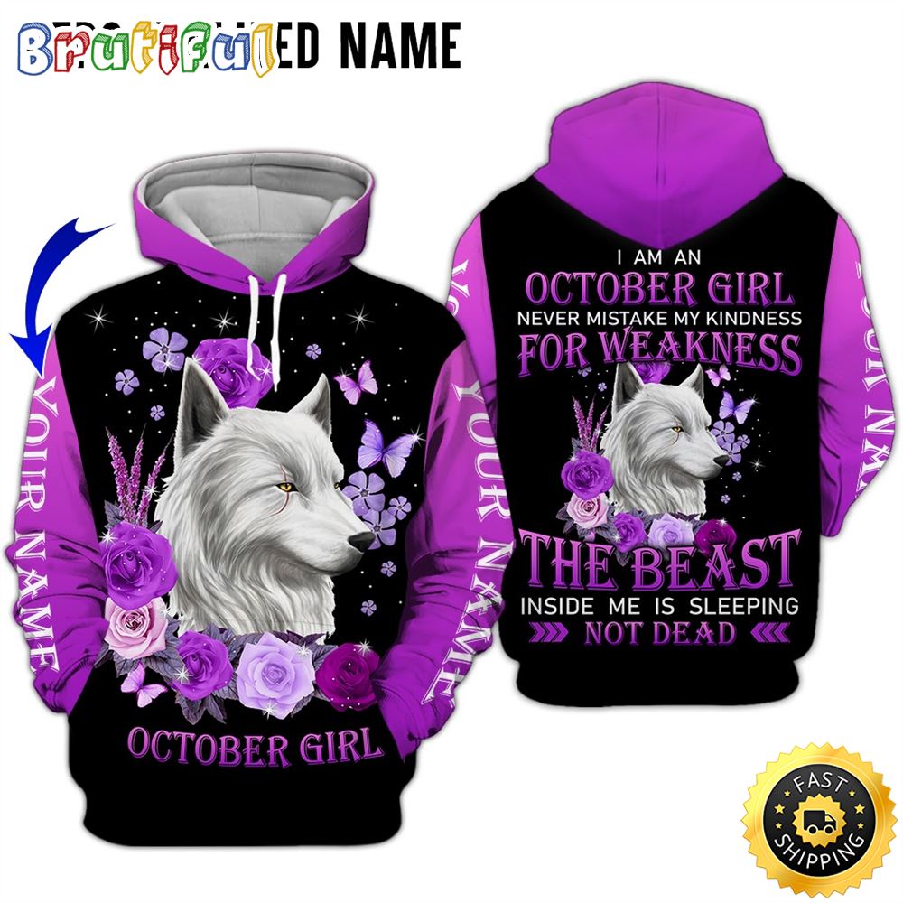 Personalized Violet October Wolf Girl The Monster Inside Me 3D Hoodie Gift For Women 1 idhcgi