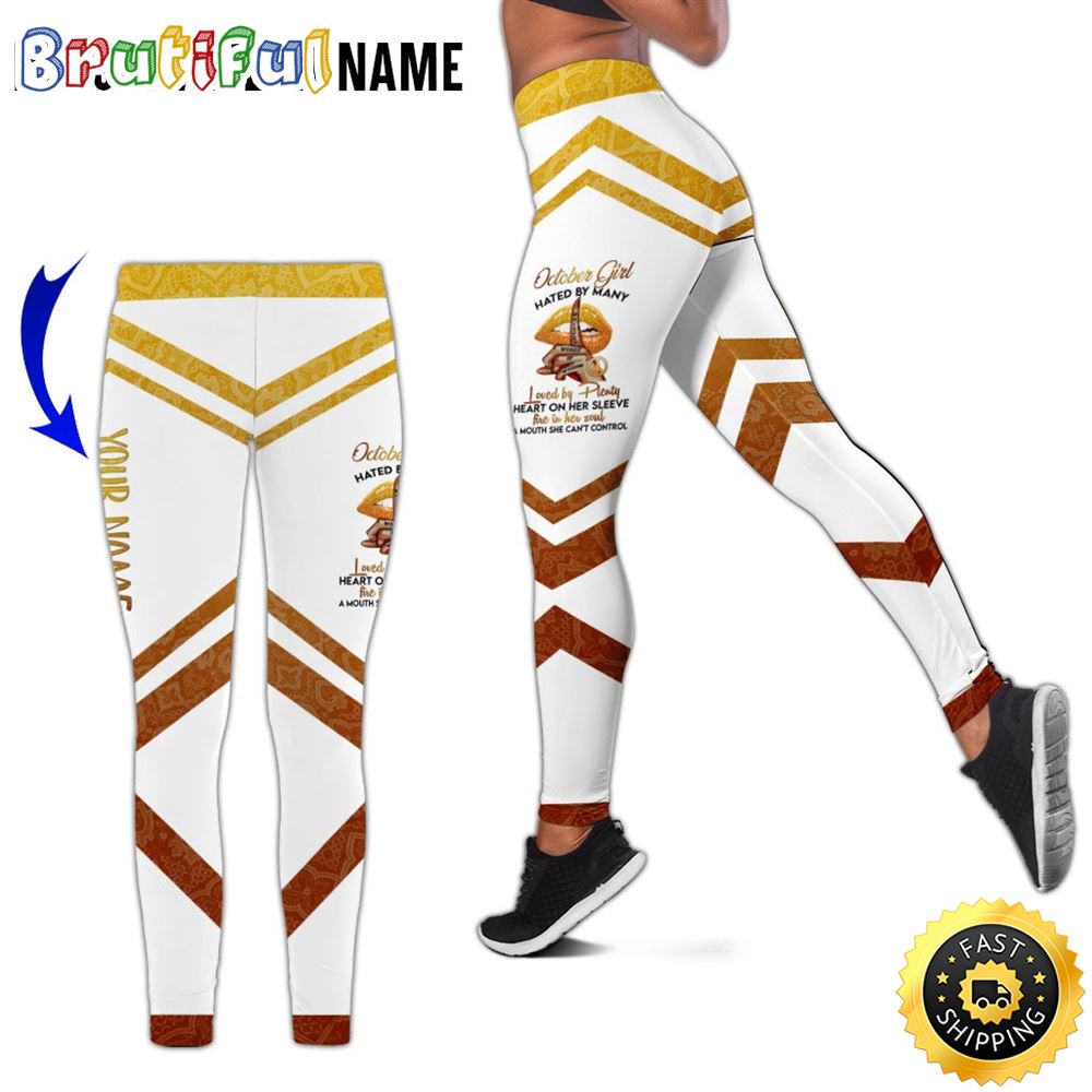 Personalized White October Girl All Over Print 3D Legging Loved By Plenty Gift For Women 1 al07sa