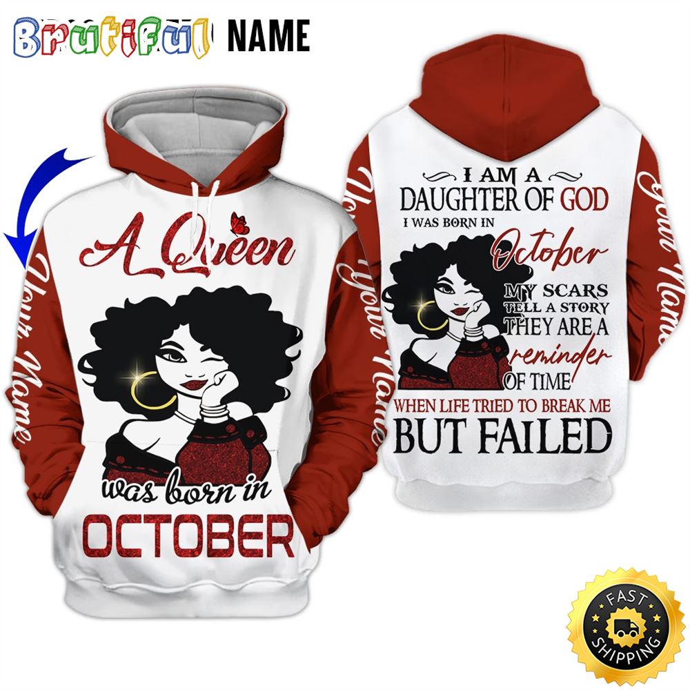 Personalized White October Girl I Am Not Giving Up 3D Hoodie Gift For Women 1 efmf4s