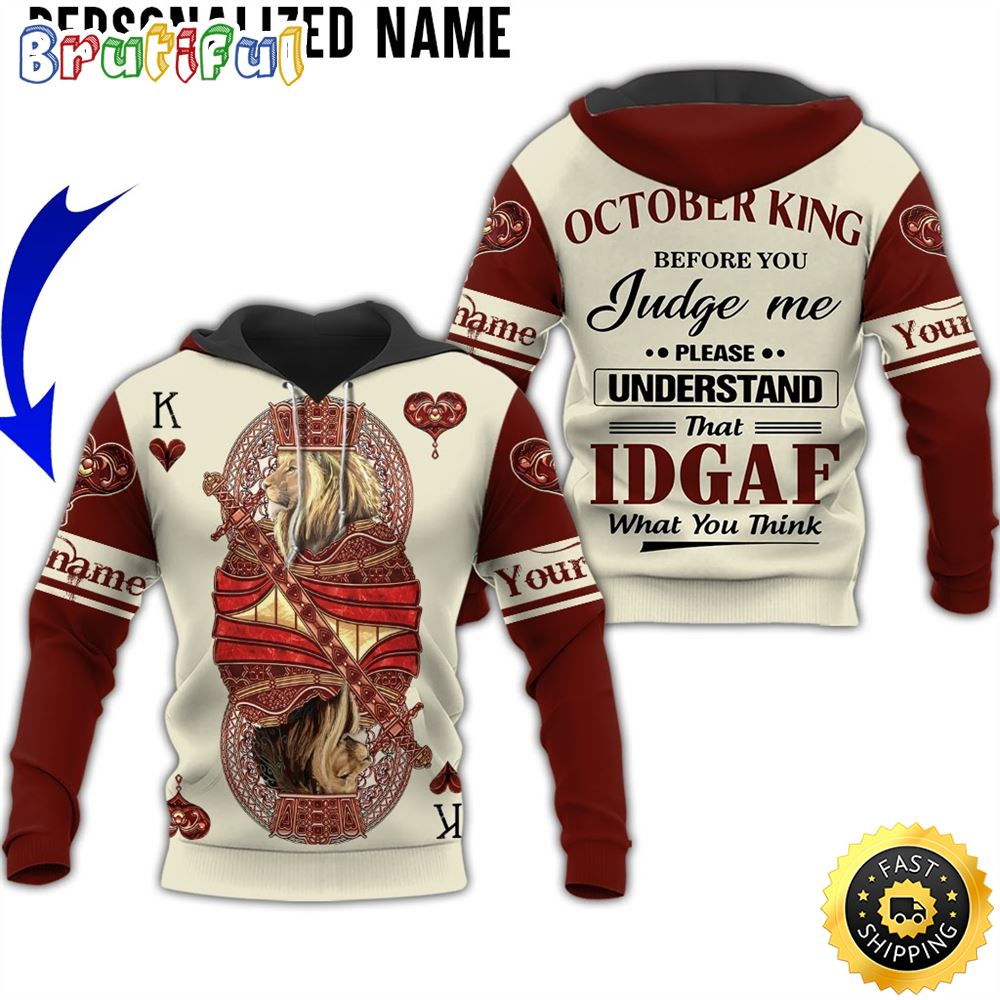 Personalized White October King You Judge Me 3D Hoodie Gift For Man 1 q2mvee