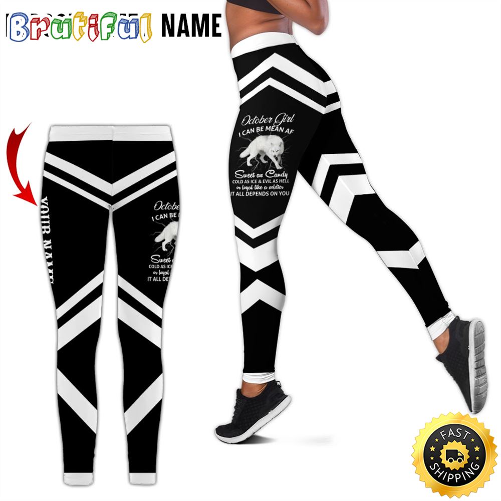 Personalized White October Wolf Girl All Over Print 3D Legging Sweet As Candy Gift For Women 1 rejopr