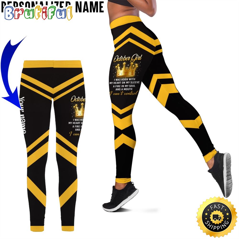 Personalized Yellow October Girl All Over Print 3D Legging I Can t Control Gift For Women 1 uixzge