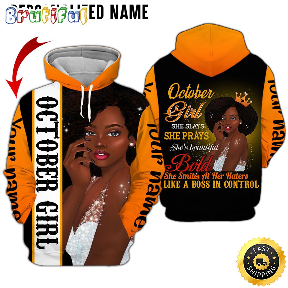 Personalized Yellow October Girl She Is Beautiful Bold 3D Hoodie Gift For Women 1 imu09g
