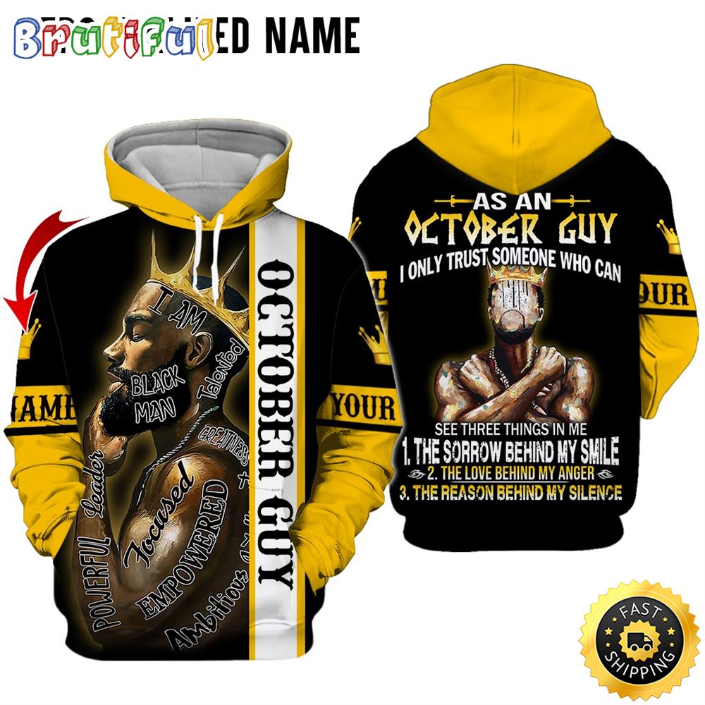 Personalized Yellow October Guy Sorrow Behind My Smile 3D Hoodie Gift For Man 1 cnpaul