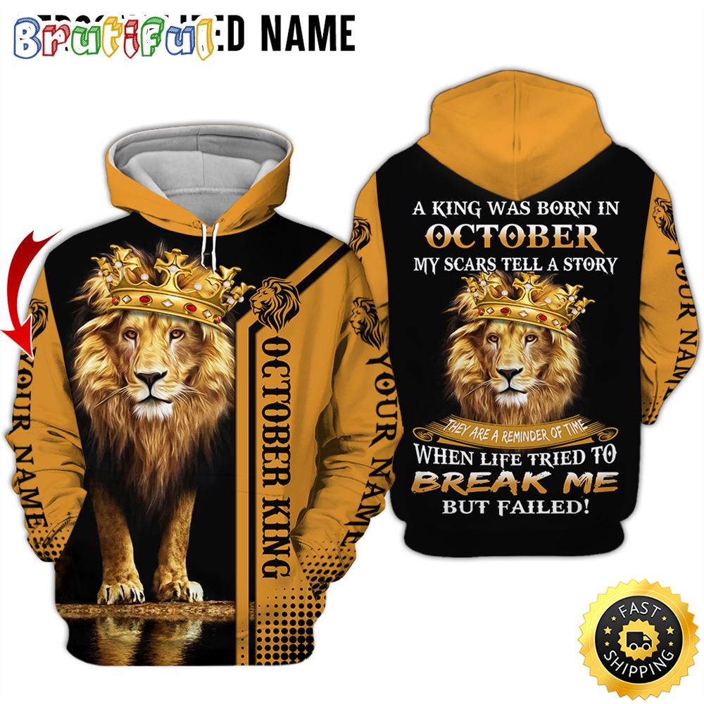 Personalized Yellow October Lion King I Am Going To Thrive 3D Hoodie Gift For Man 1 ylspkn