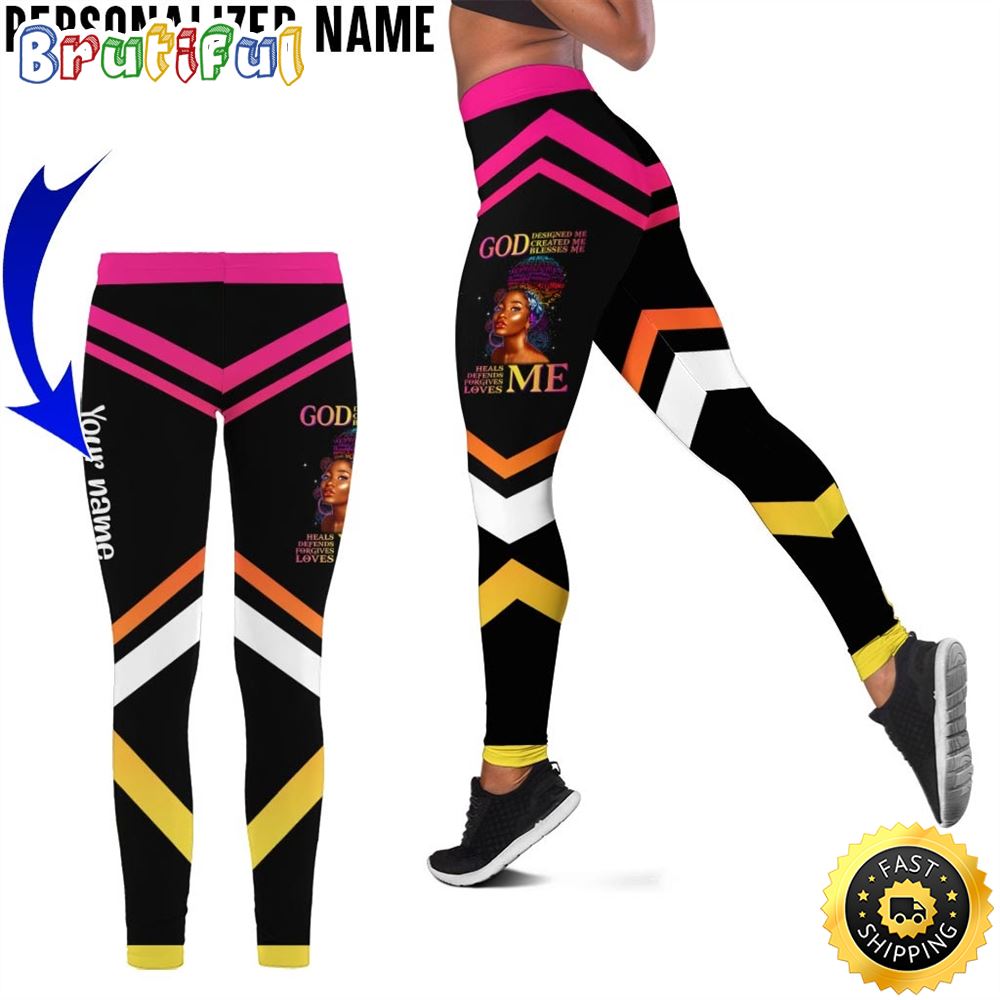 Personalized Yellow October Queen All Over Print 3D Legging God Blesses Me Gift For Women 1 otr8hv