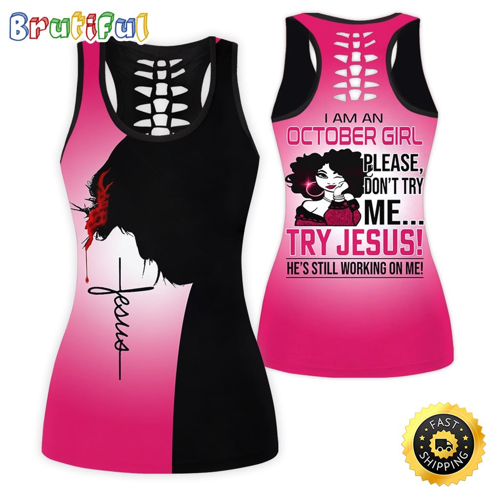 Pink October Girl All Over Print 3D Tank Top Don t Try Me Gift For Women 1 qghbqs