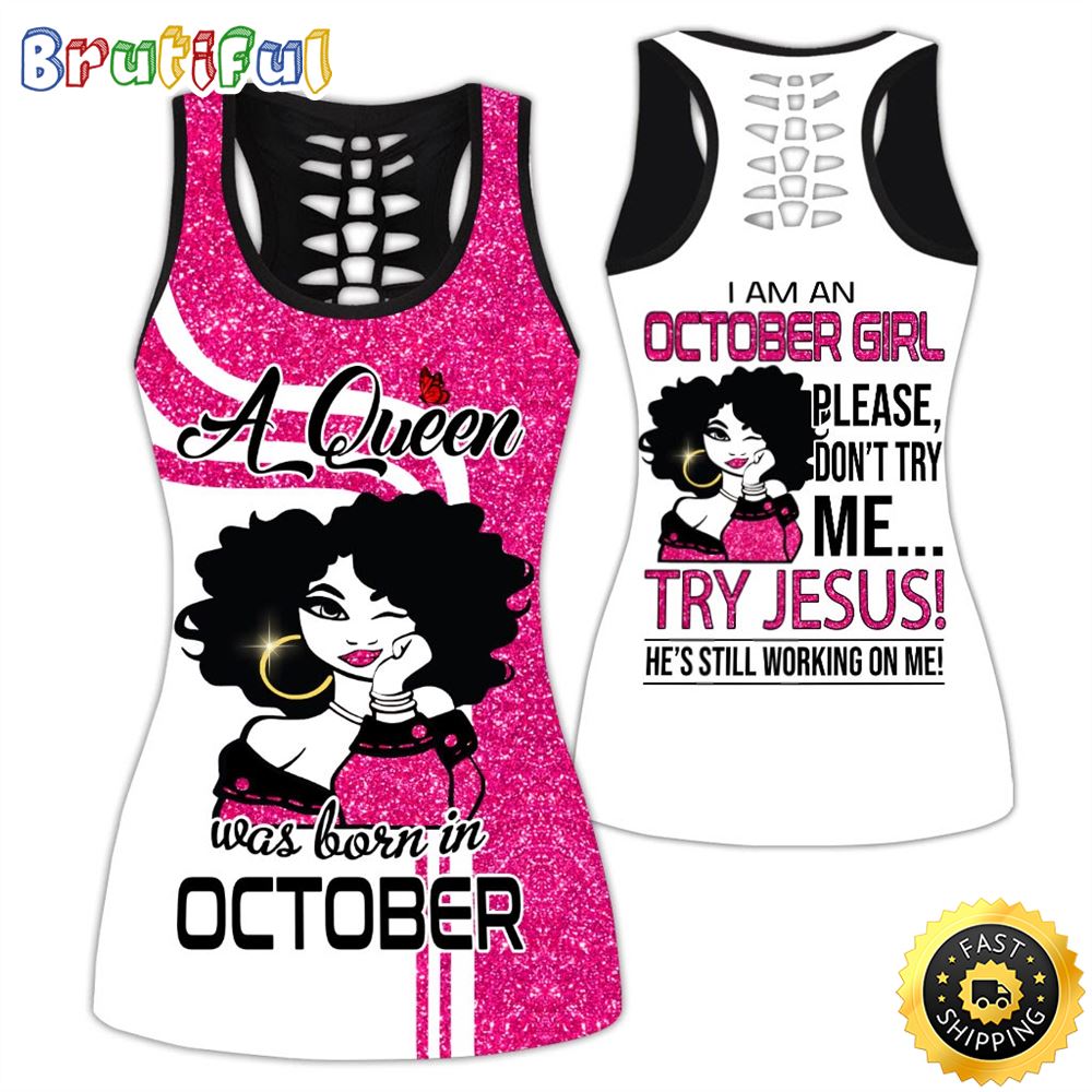 Pink October Girl All Over Print 3D Tank Top God Idd Challenge Gift For Women 1 ctdsvg