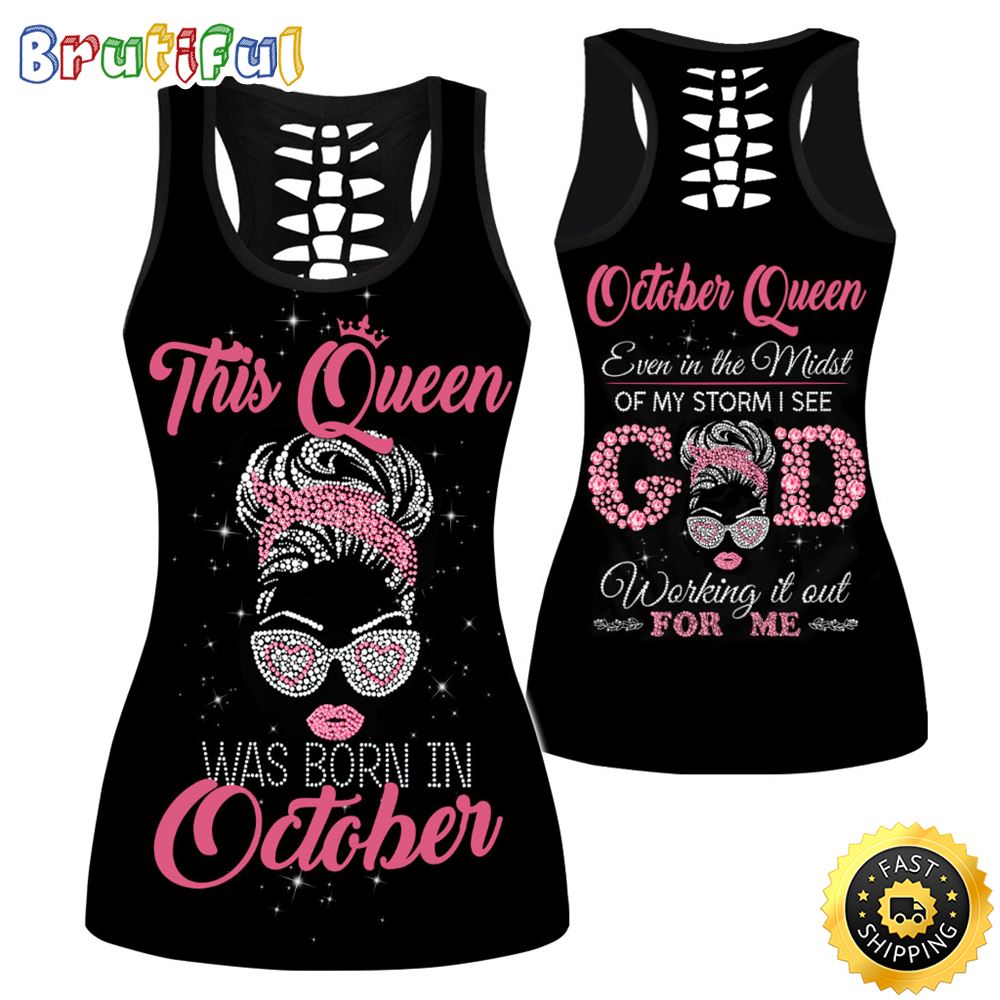 Pink October Girl All Over Print 3D Tank Top God Working It Out Gift For Women 1 igq6jt