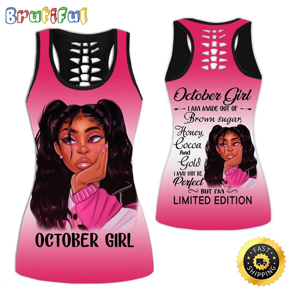 Pink October Girl All Over Print 3D Tank Top I Am One of a Kind Gift For Women 1 suiajn