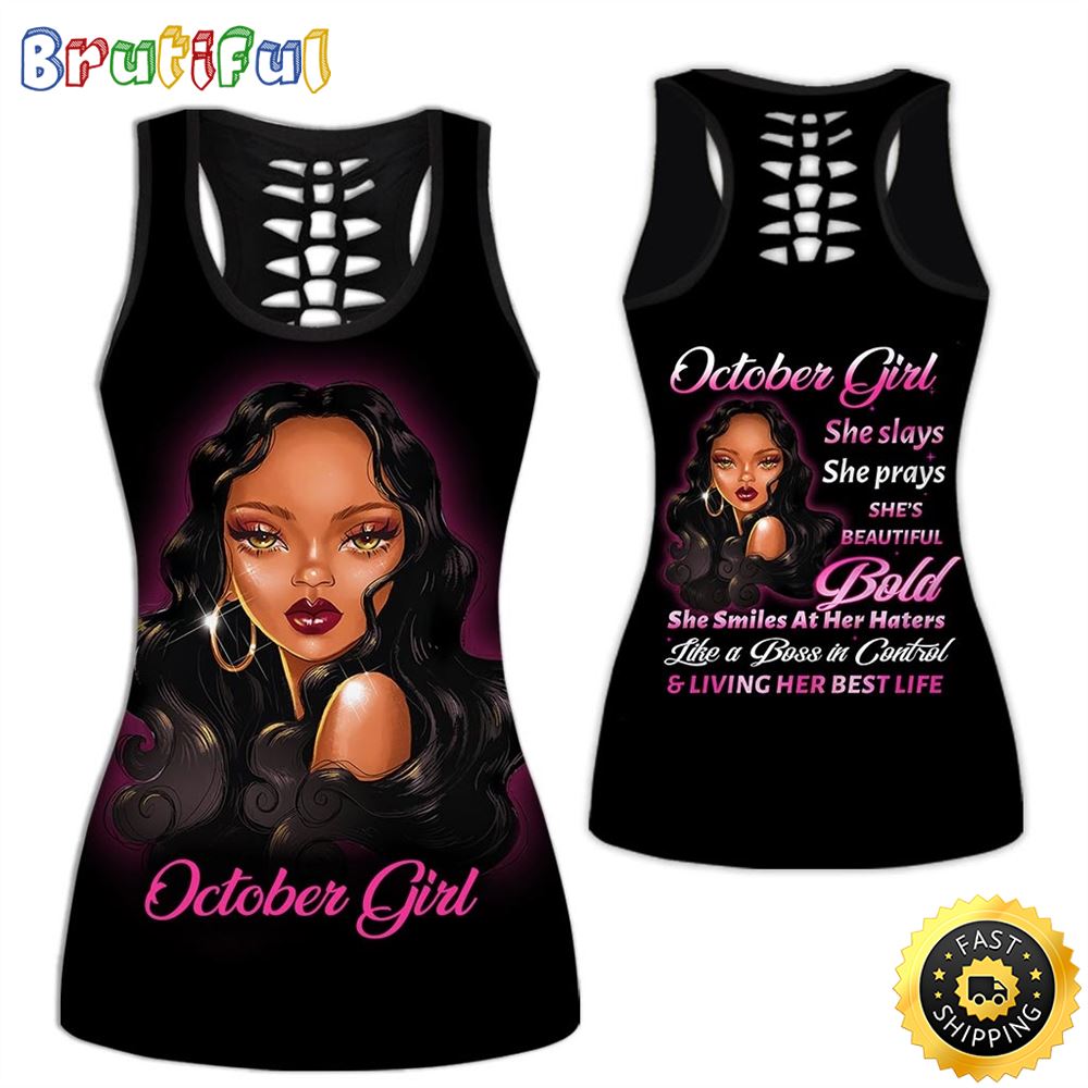 Pink October Girl All Over Print 3D Tank Top Living Her Best Life Gift For Women 1 vcsrwt