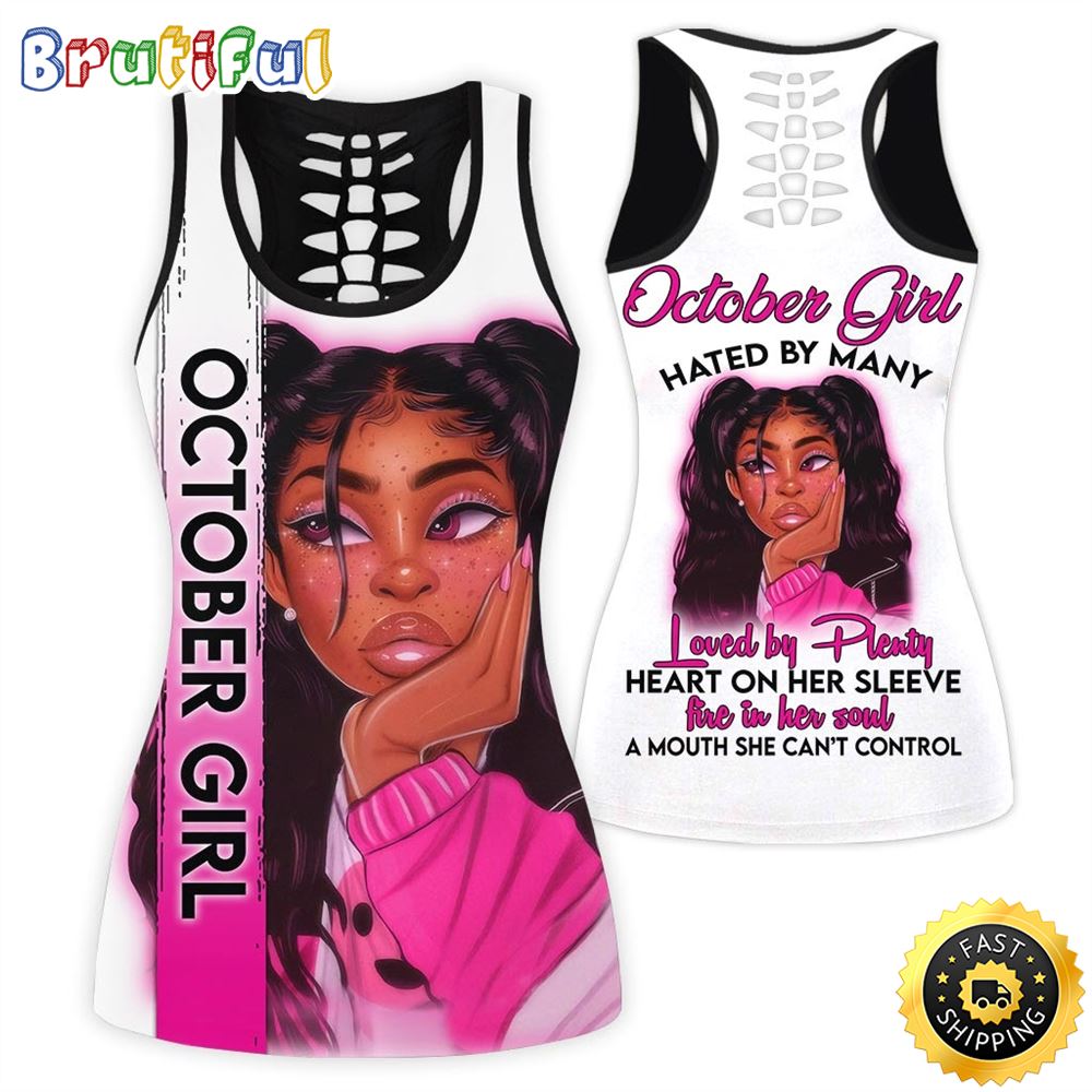 Pink October Girl All Over Print 3D Tank Top Love Heart On Her Sleeve Gift For Women 1 e0kdxd