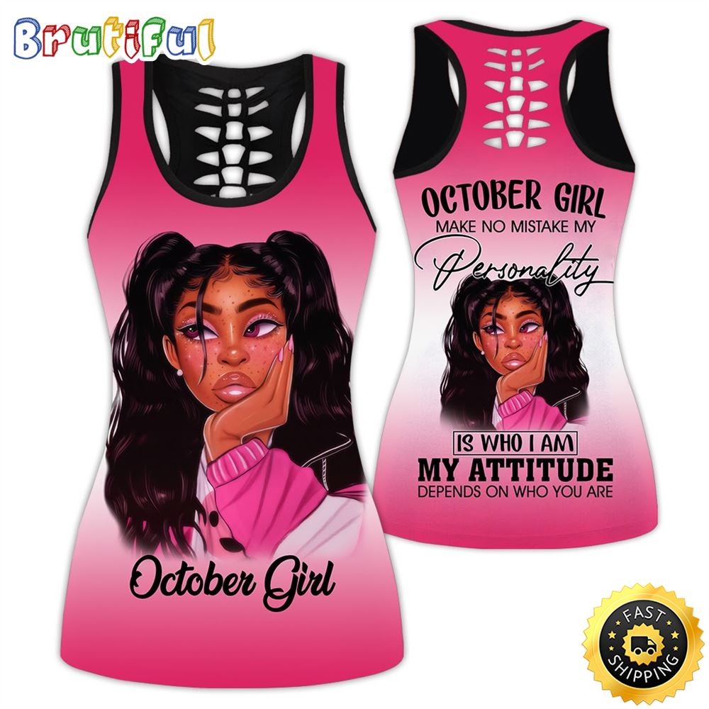 Pink October Girl All Over Print 3D Tank Top My Attitude Is A Mirror Gift For Women 1 gbvcxn