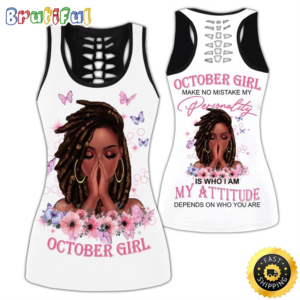 Pink October Girl All Over Print 3D Tank Top My Attitude Is A Reflection Of You Gift For Women 1 j3txll