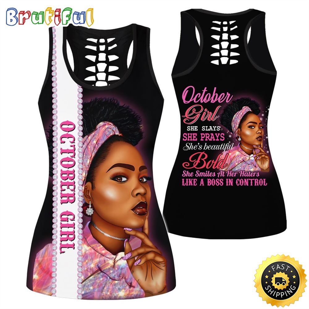 Pink October Girl All Over Print 3D Tank Top She Smiles Gift For Women 1 rvt4lb