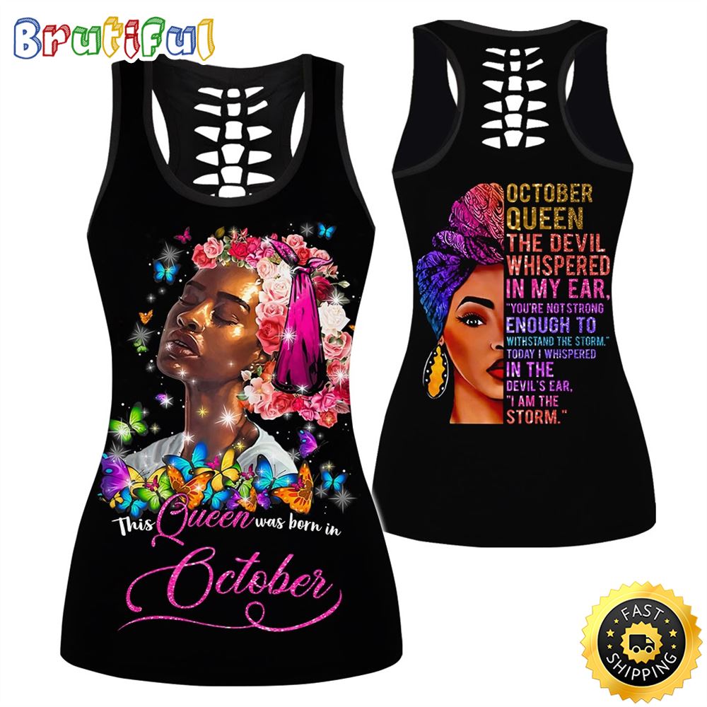 Pink October Queen All Over Print 3D Tank Top I Am The Storm Gift For Women 1 djywu1