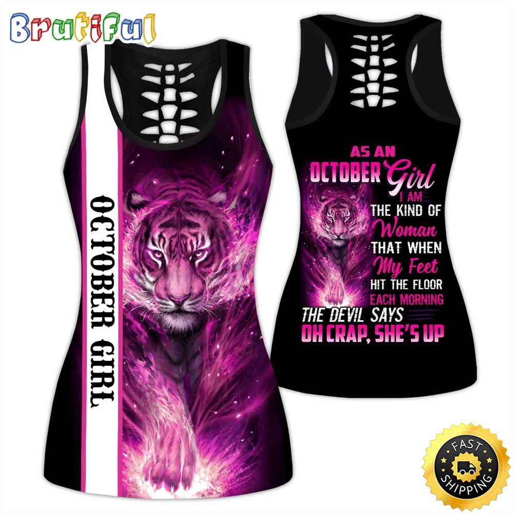 Pink October Tiger Girl All Over Print 3D Tank Top Each Morning Gift For Women 1 efk7it