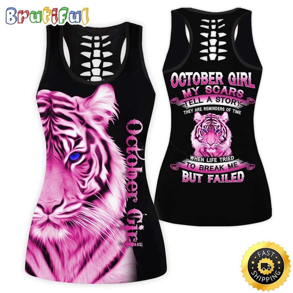 Pink October Tiger Girl All Over Print 3D Tank Top Life Break Me Gift For Women 1 tyazpl