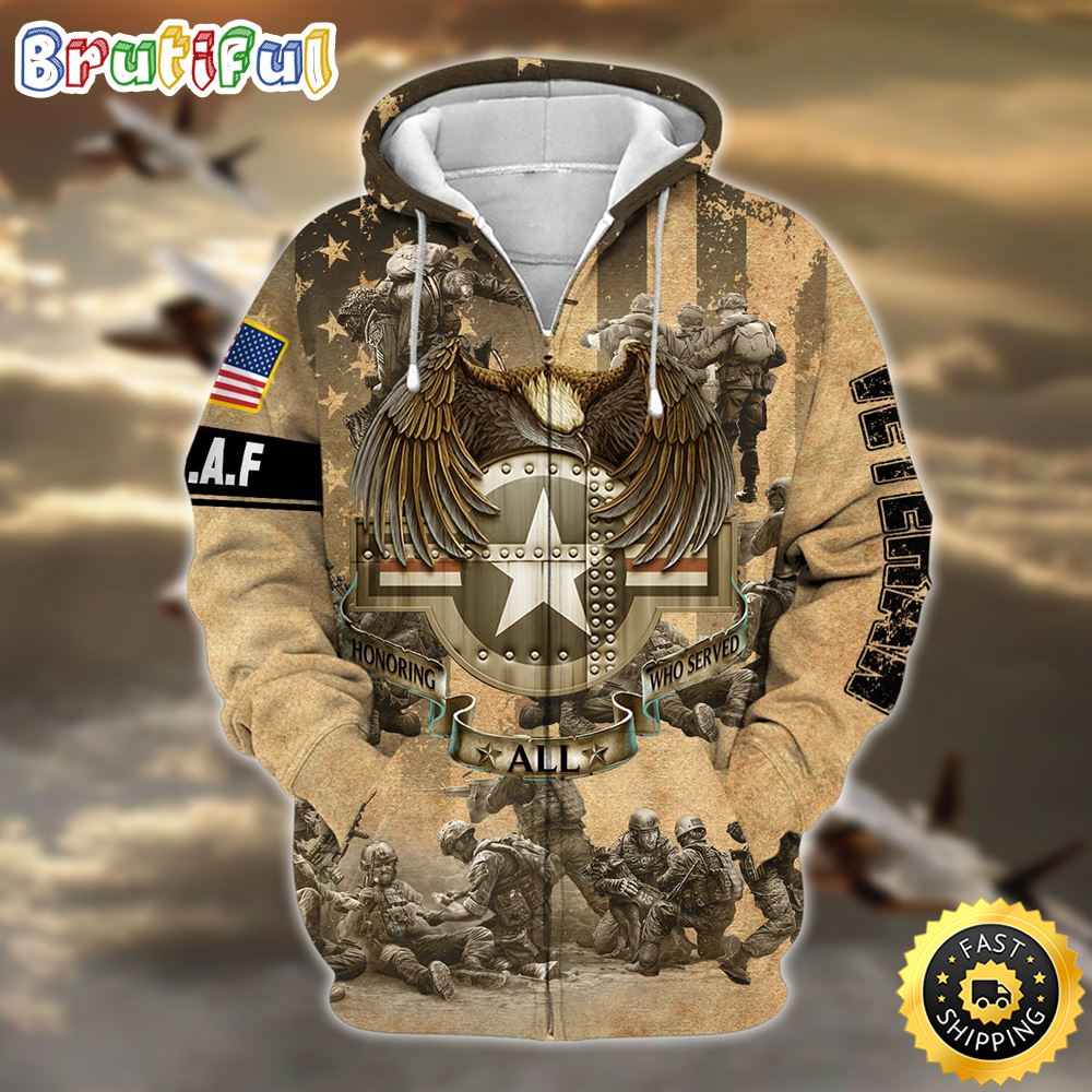 Premium Honoring All Who Served Zip Hoodie 1 oqfspj
