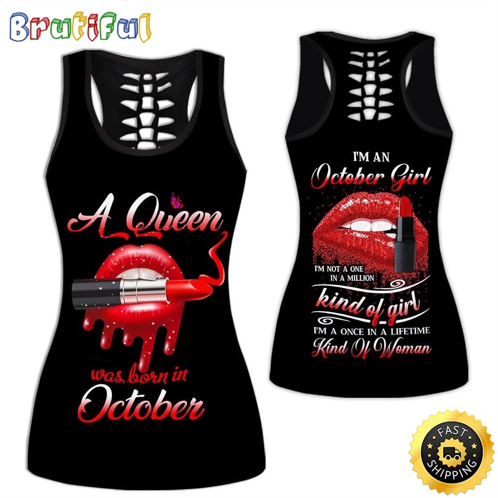 Red October Girl All Over Print 3D Tank Top Caring Women Gift For Women 1 u8ubg4