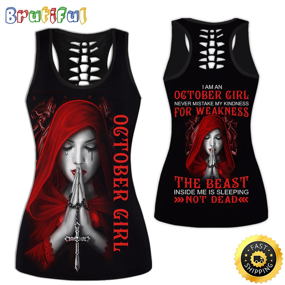 Red October Girl All Over Print 3D Tank Top The Dark Side of Me Gift For Women 1 k3qcv4