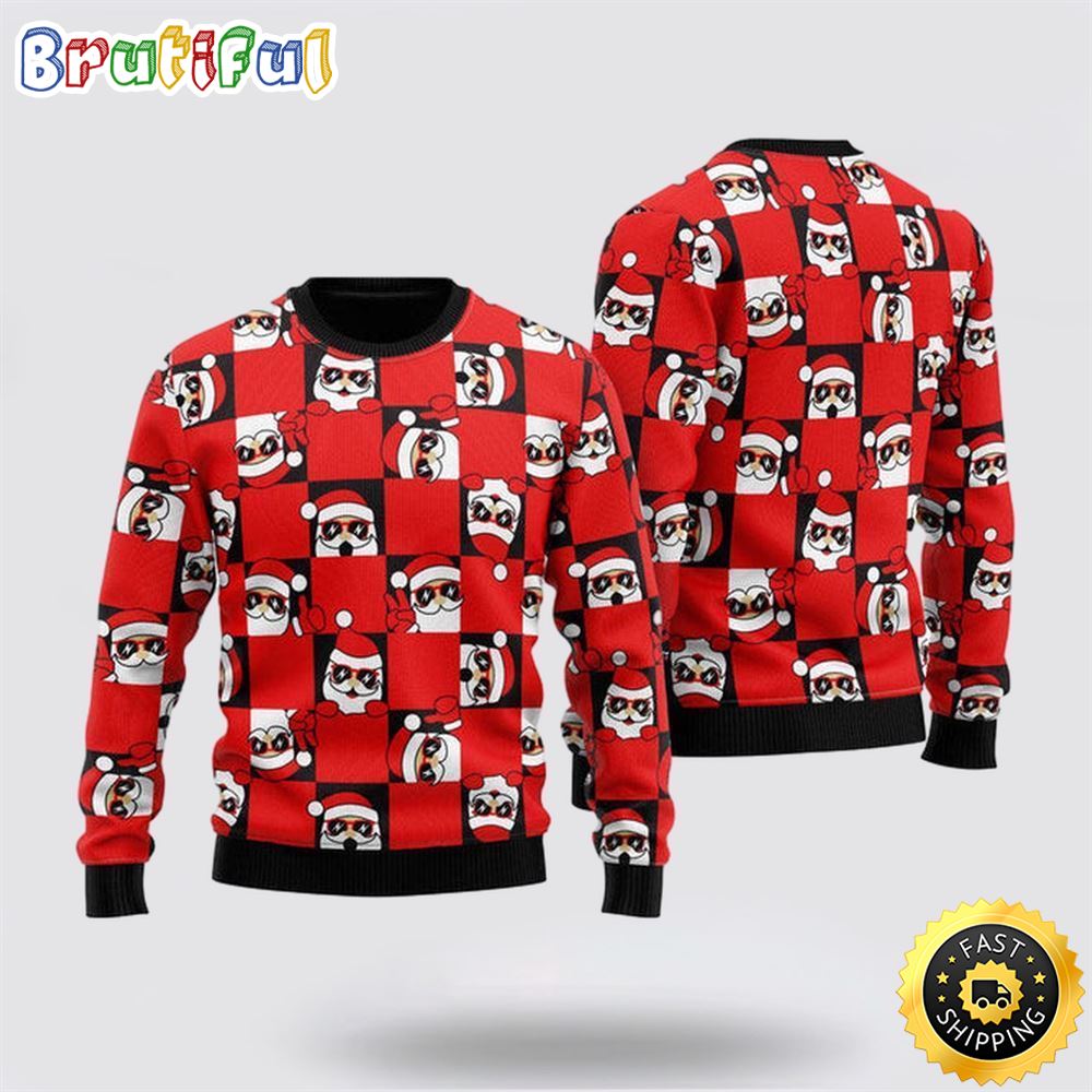 Santa Peeking Merry Ugly Christmas Sweater Christmas Gift For That Everyone Will Love 1 nlwets