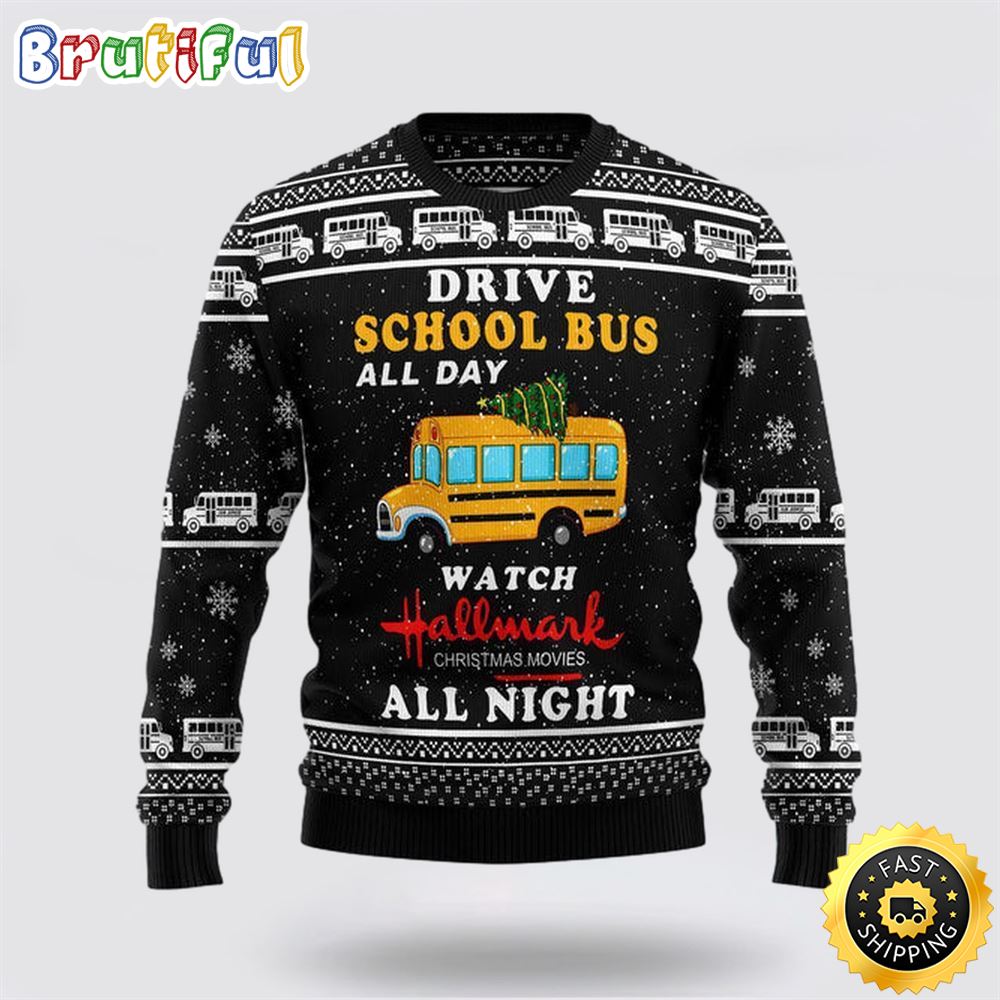 School Bus All Day Ugly Christmas Sweater Christmas Gift For That Everyone Will Love 1 xclmhg