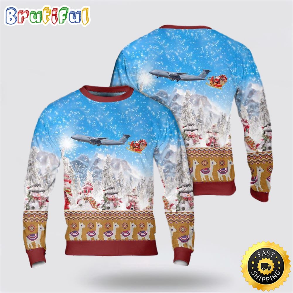 US Air Force Lockheed C 5 Galaxy Christmas AOP Sweater 1 pavbog