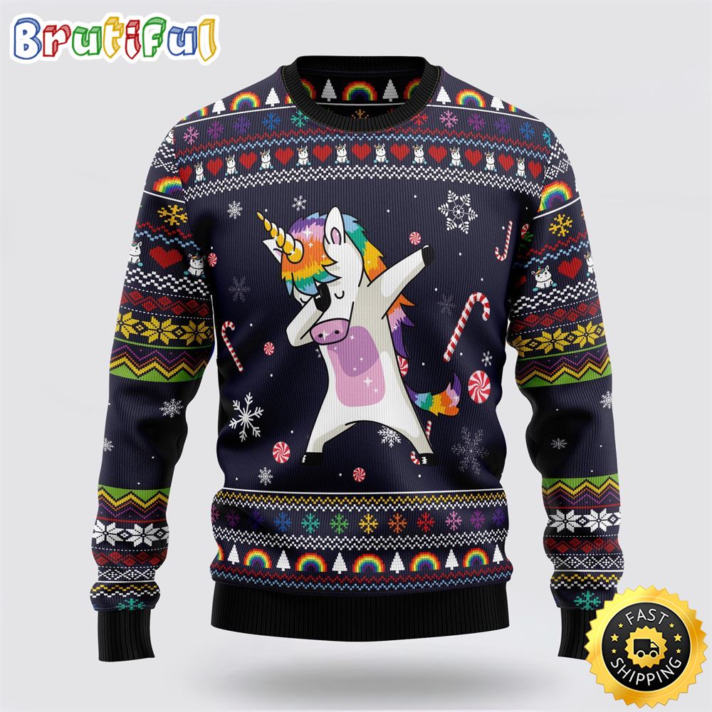 Unicorn Dab Ugly Christmas Sweater Perfect Gifts For Friends 1 rfoxe8